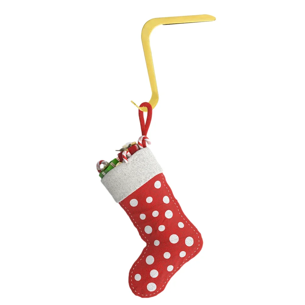 Christmas Stocking Holders Hooks Metal Fireplace Stocking Hanger Multi-Use Mantel Garland Clips for New Year Decorations - Image 3