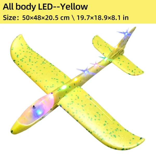 33/50CM Big Flash Glider Foam Plane Hand Throw Light Inertial AirPlane Outdoor Launch Fun of Kids Toys for Children Boys Gift - Image 3