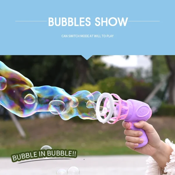 Bubble gun Creative Bubble In Bubble Toys Soap bubbles Machine Blower Maker Summer Outdoor party Games toys for kids boys girls - Image 4
