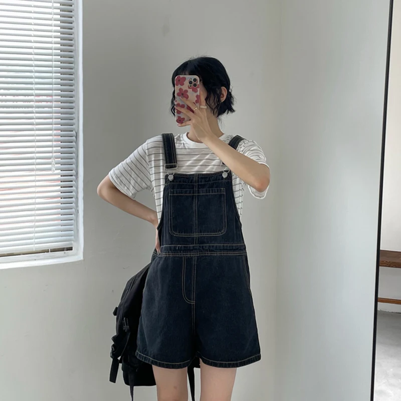 Blue Denim Shorts Female 2023 Summer Loose Wide Leg Shorts Korean Jumpsuit Shorts For Women - Image 5