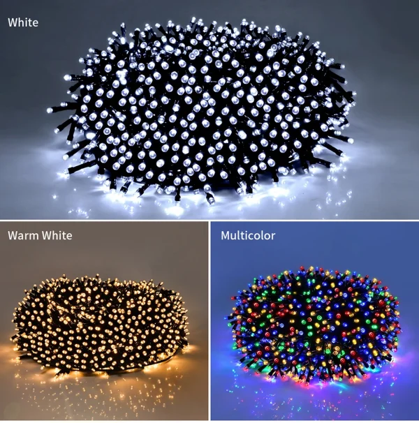 1/2/3Pcs Quick Charging Solar String Light Festival Christmas Decor Lamp Flexible PC Wire Waterproof Outdoor Yard Tree Festoon - Image 3