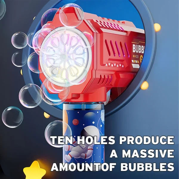 Fully Automatic Bubble Gun Rocket Bubbles Machine Automatic Blower with Bubble Liquid Toy for Kids Beach Outdoor Bubble Gifts - Image 5