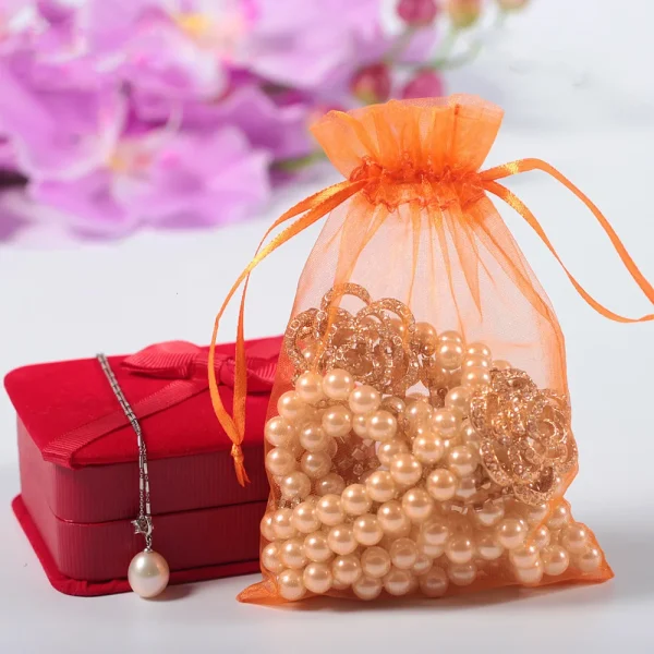 10/50pcs Sale Organza Gift Bags Wedding Party Candy Decoration Tulle Bag Solid Color Christmas Gift Bags Packaging Pouches 50% - Image 4