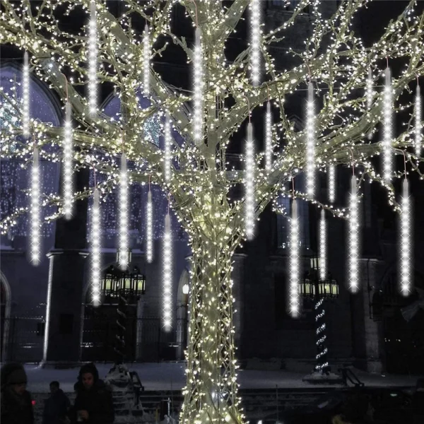 LED Meteor Shower Fairy Lighting Battery Power 2025 Christmas Tree Home Decoration Holiday Wedding Garden Bedroom Decoration - Image 4