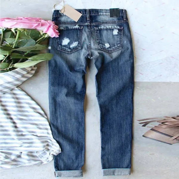 2024 Womens Jeans Independence Day Printed Ripped Personality Design Denim Pants Straight Leg Slim Pantalones For Women Work - Image 2