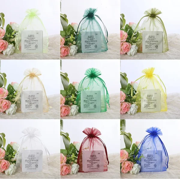 10/50pcs Sale Organza Gift Bags Wedding Party Candy Decoration Tulle Bag Solid Color Christmas Gift Bags Packaging Pouches 50%