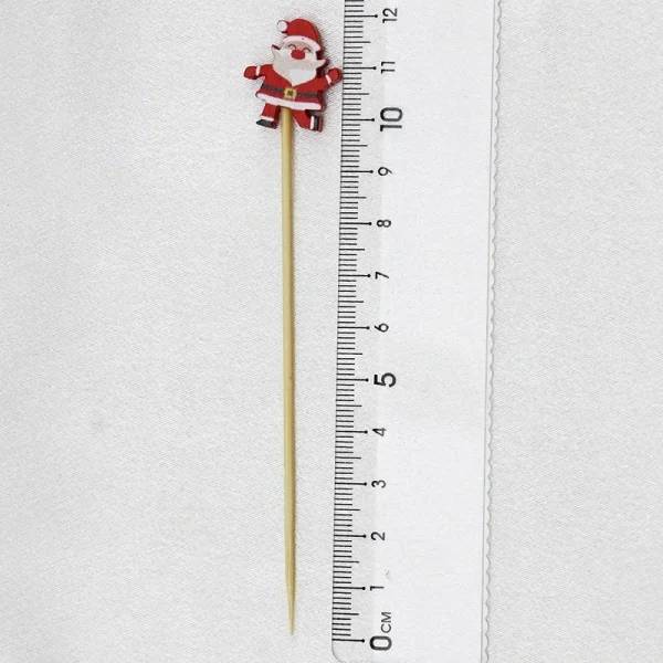 Santa Claus Bamboo Skewers Wooden Disposable Christmas Toothpick Kitchen Accessories Dessert Fruit Party - Image 5