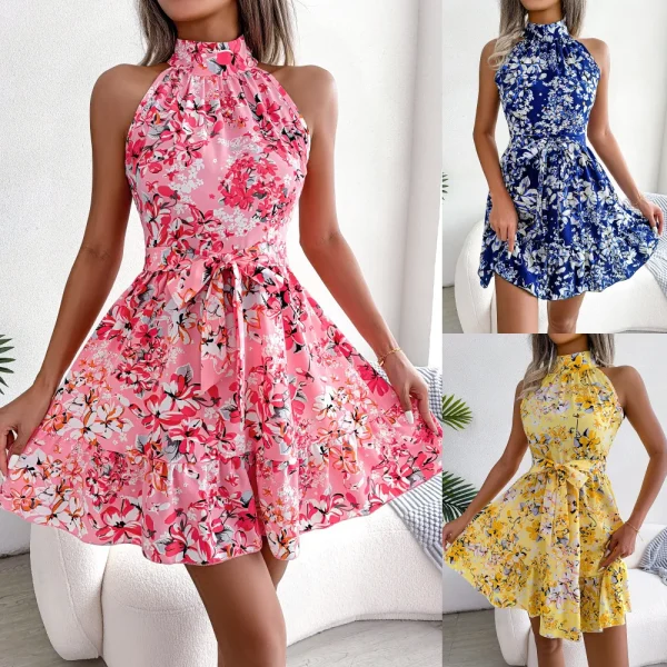 LOVMAGI Womens Short Dress Straight None Office Lady Sleeveless Strapless Floral Summer Dresses 2025 Woman Discount