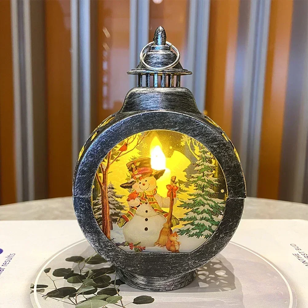1pc Christmas Night Light Xmas Plastic Portable Lamp Santa Claus Snowman Wind Lantern Ornament Decorations Home Pendants - Image 4