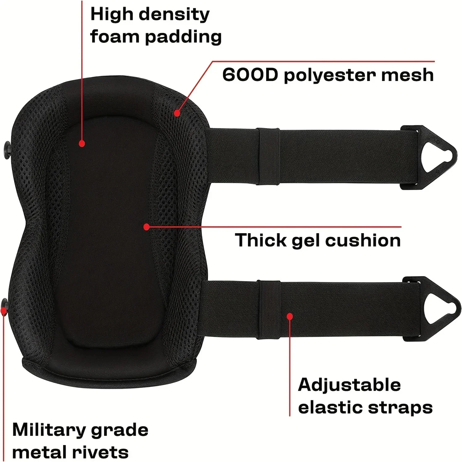 Professional Knee Pads for Work; Gardening & Construction Double Straps and Adjustable Clips;Industrial Heavy Duty Tactical - Image 3