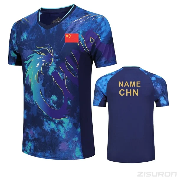 Custom Text 2024 CHINA Dragon uniform Championship TEAM Table Tennis shirts shorts Men Women Children ping pong tshirt clothes - Image 3