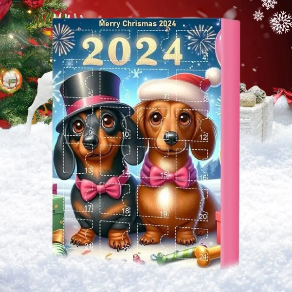 Dachshund Advent Calendar 2024 24 Days of Christmas Collectible Funny Dog Set 24 Days Xmas Countdown Calendar Gifts for Kids - Image 2