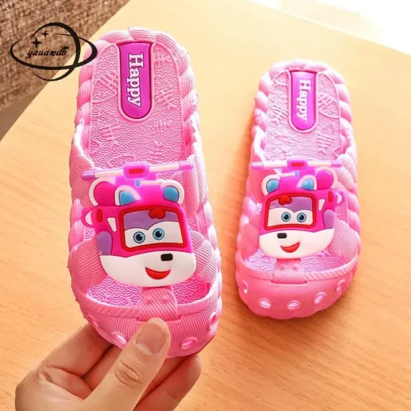 2-8y Kids Slippers Summer Boys Girls Flip Flops Shoes Cartoon Flat Soft Bottom Hollow Breathable Antiskid Children's Footwear - Image 4