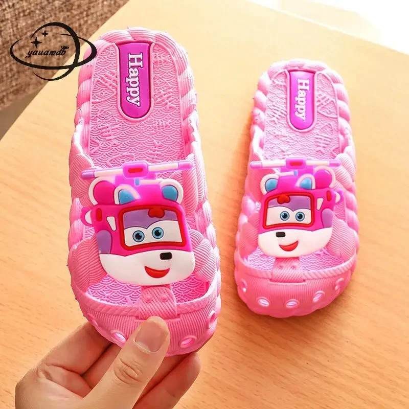 2-8y Kids Slippers Summer Boys Girls Flip Flops Shoes Cartoon Flat Soft Bottom Hollow Breathable Antiskid Children's Footwear - Image 4