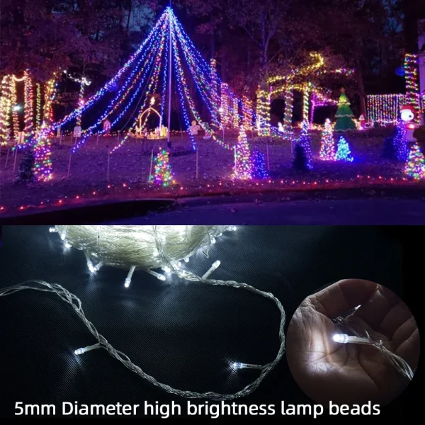 10M 100Leds Xmas Outdoor christmas lights led string lights Luces Decoracion fairy light holiday lights lighting tree garland - Image 2
