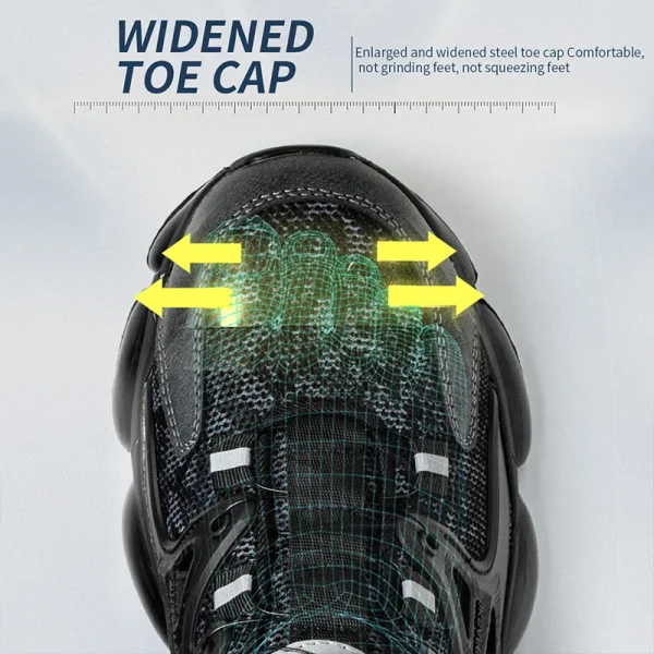 Slack-stab-proof work shoes with elastic buttons and lace-up - Image 3
