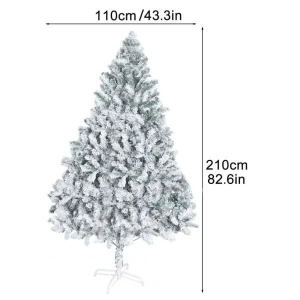 6.9ft White Flocked Artificial Christmas Tree, Snow Christmas Holiday Pencil Tree, Winter Party Decoration with Realistic Branch - Image 6