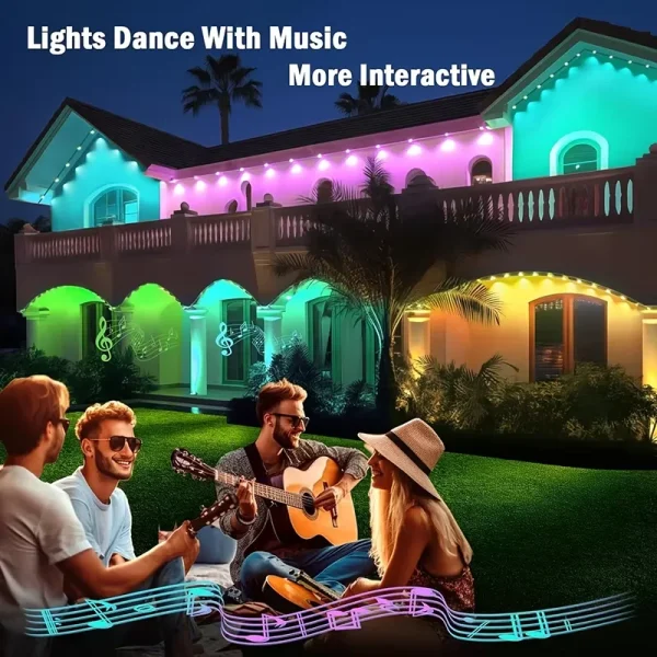45M Permanent Outdoor Eaves LED Lights Waterproof RGB String Lights DIY Scene Christmas Birthday Holiday Party Lighting - Image 2