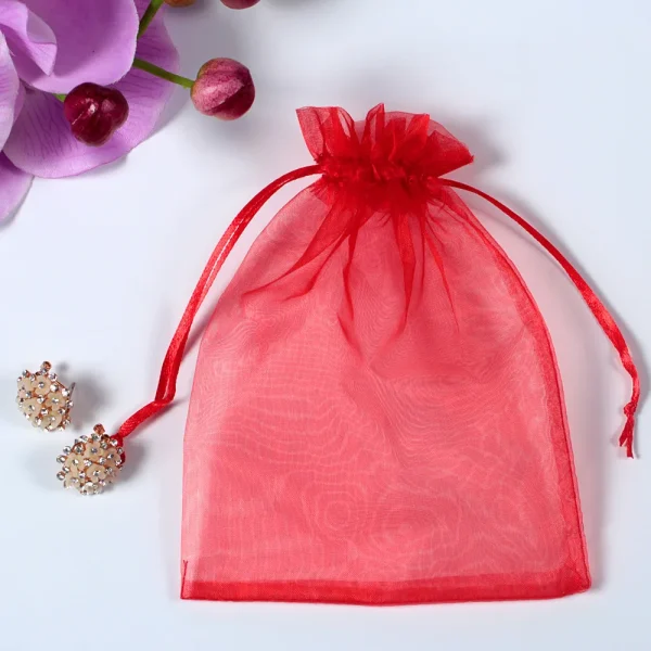 10/50pcs Sale Organza Gift Bags Wedding Party Candy Decoration Tulle Bag Solid Color Christmas Gift Bags Packaging Pouches 50% - Image 2