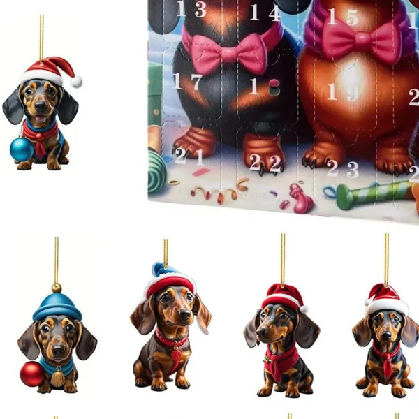 Dachshund Advent Calendar 2024 24 Days of Christmas Collectible Funny Dog Set 24 Days Xmas Countdown Calendar Gifts for Kids - Image 5