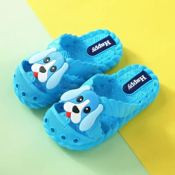 2-8y Kids Slippers Summer Boys Girls Flip Flops Shoes Cartoon Flat Soft Bottom Hollow Breathable Antiskid Children's Footwear