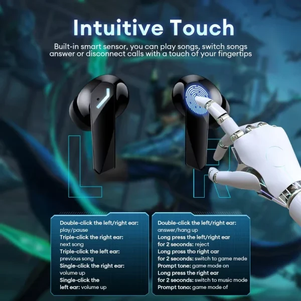 New Lenovo XT53 Wireless Upgrade Bluetooth 5.4 Earphones LED Digital Display Waterproof Headphones Low Latency Gaming Earbuds - Image 2