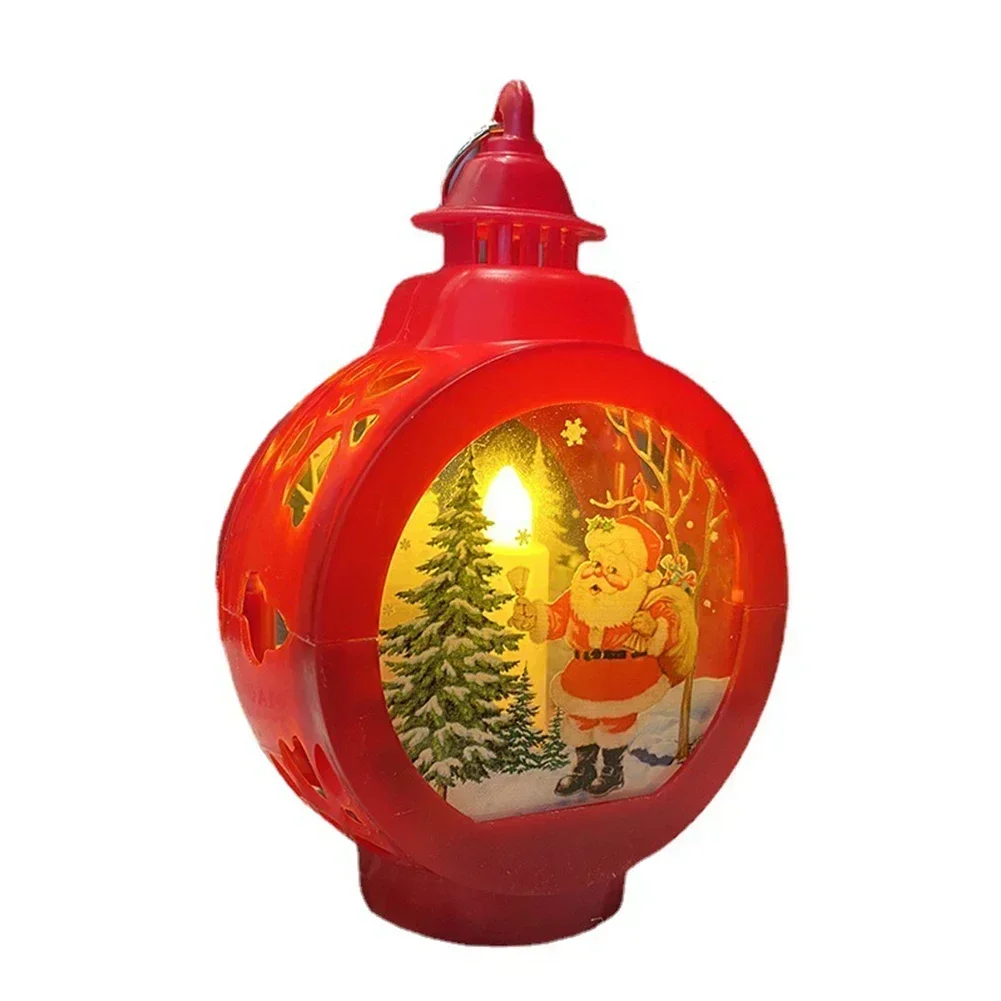 1pc Christmas Night Light Xmas Plastic Portable Lamp Santa Claus Snowman Wind Lantern Ornament Decorations Home Pendants - Image 6
