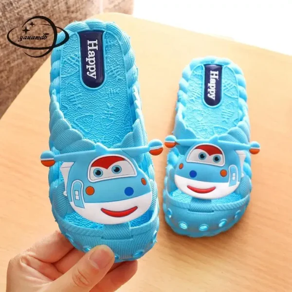 2-8y Kids Slippers Summer Boys Girls Flip Flops Shoes Cartoon Flat Soft Bottom Hollow Breathable Antiskid Children's Footwear - Image 2