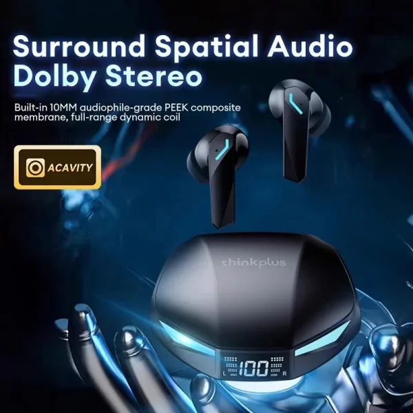 New Lenovo XT53 Wireless Upgrade Bluetooth 5.4 Earphones LED Digital Display Waterproof Headphones Low Latency Gaming Earbuds - Image 3