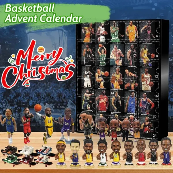 Basketball Advent Calendar 2024 Collectible Mini Figures 24 Days Christmas Countdown Calendar Christmas Advent Calendar for Fans