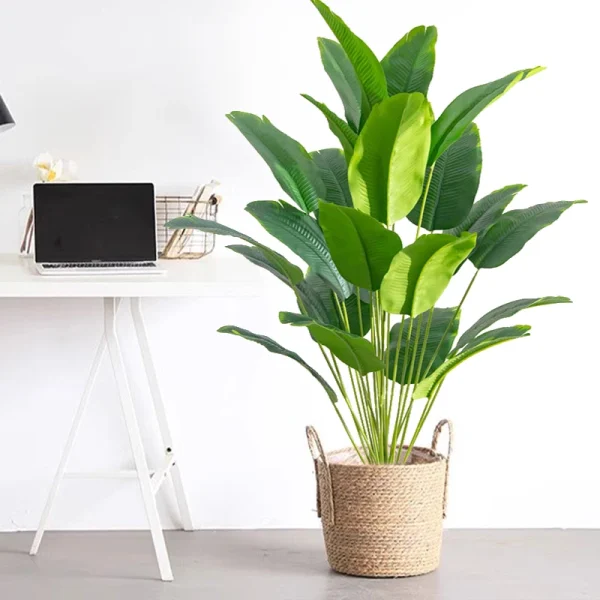 1pc Artificial Plants Large Tropical Palm Tree Fake Banana Plants Leaves Real Touch Plastic Monstera For Home Garden Party Decor - Image 2