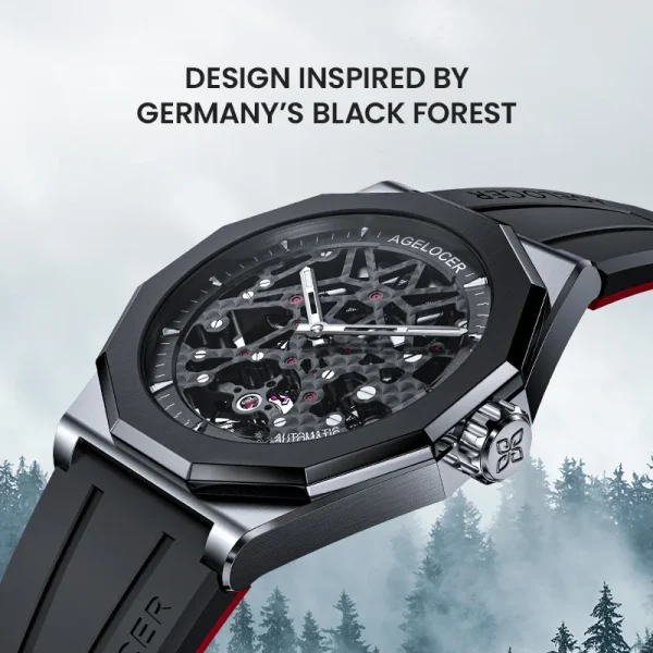 AGELOCER Original Schwarzwald Watch Men's Sports Hollow Luminous Automatic Mechanical Watch Birthday Gift for Men - Image 2