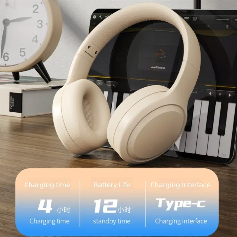 Wireless Headset Bluetooth5.3 HiFi Stereo Earphones Noise Cancelling Gaming Head Foldable with Mic Earbuds TF/AUX Music Player - Image 6