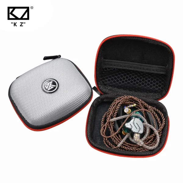 KZ Original Earphone Bags PU Zipper Storage Box Portable Hold Storage Box Case Black Suitable Earphone Accessories Earbuds Card - Image 2