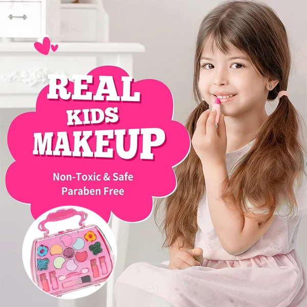 Princess Make Up Box Play House Toy Girls, Eye Shadow Makeup Cosmetics Handbag, Birthday Christmas Gift for Kids Party Cosplay - Image 4