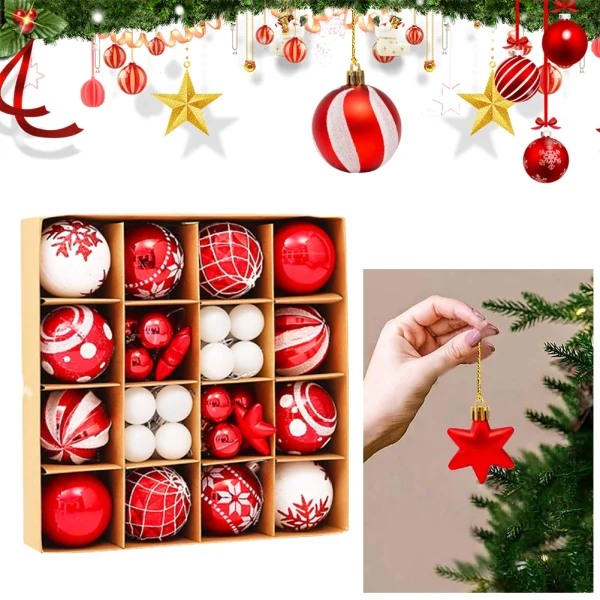 42 Pcs 6 Cm Christmas Ball Ornaments Plastic Christmas Ornaments Hanging Ball Decorations Party Decorations for Xmas Tree - Image 4