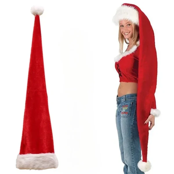 Super Long Santa Hat for Adults – Christmas Xmas Party Accessory Cap Festive Costume Prop New Year Holiday Gift - Image 2