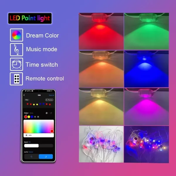 45M Permanent Outdoor Eaves LED Lights Waterproof RGB String Lights DIY Scene Christmas Birthday Holiday Party Lighting - Image 5