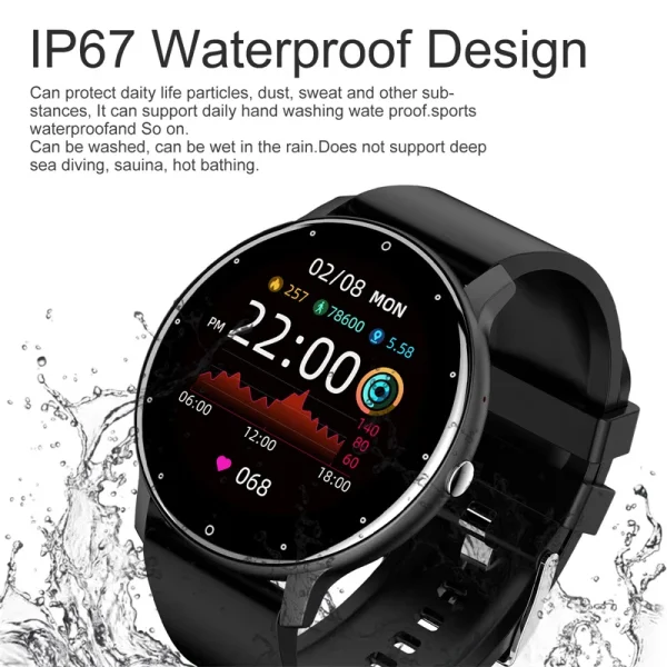 LIGE Smart Watch Women Men Full Touch Screen Bluetooth 5.2 Call Waterproof Watches Sports Fitness Tracker Factory IP67 ZL02 New - Image 2