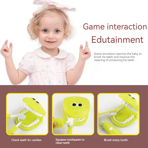 Children Montessori Toys Parent-child Interaction For Girl Boy Dentist Check Teeth Model Doctors Role Play Baby Kid Learning Toy - Image 3