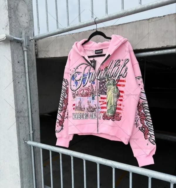 New Hip-hop Trendy Y2K Streetwear American Retro Letter Print Oversized Sweatshirt Men Harajuku Colorful Casual Hoodie Women - Image 5