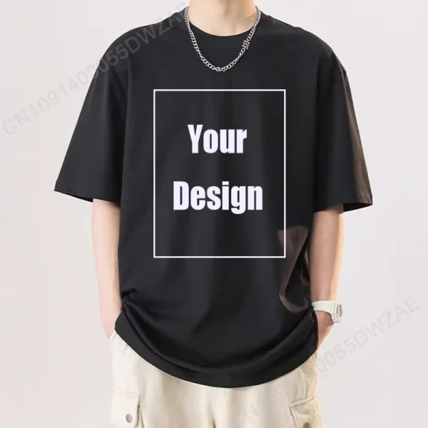 New Trendy Personalized Printed Cotton Men T-shirt Fashionable and Casual Simple Breathable Loose Versatile Short Sleeves