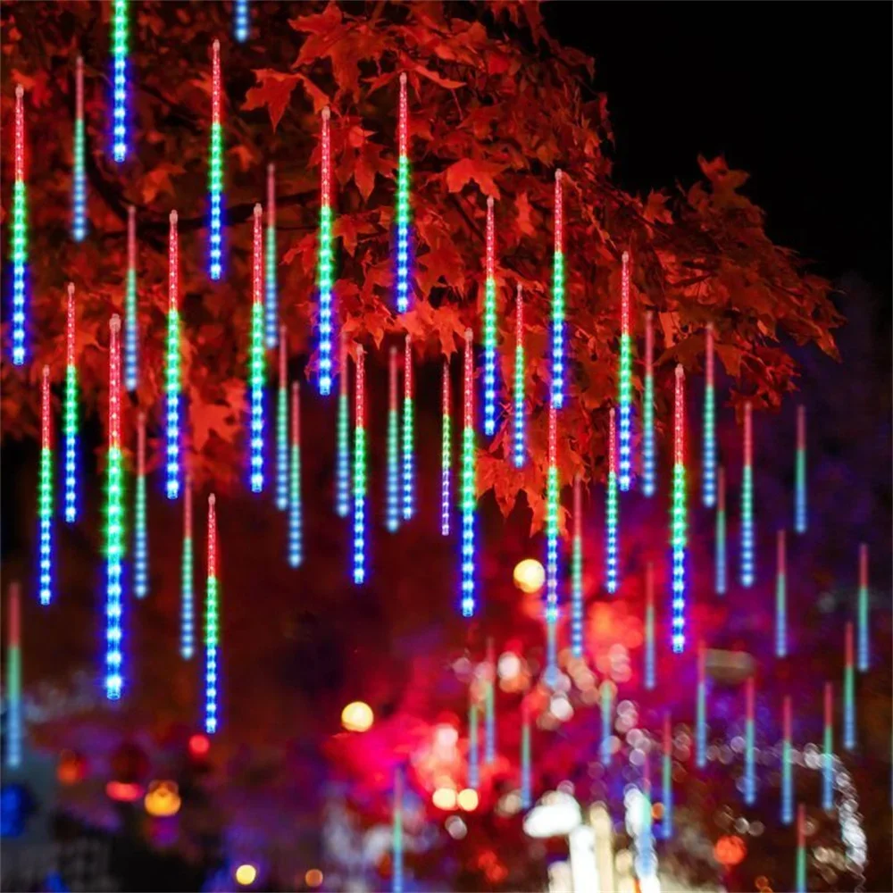 LED Meteor Shower Fairy Lighting Battery Power 2025 Christmas Tree Home Decoration Holiday Wedding Garden Bedroom Decoration - Image 3