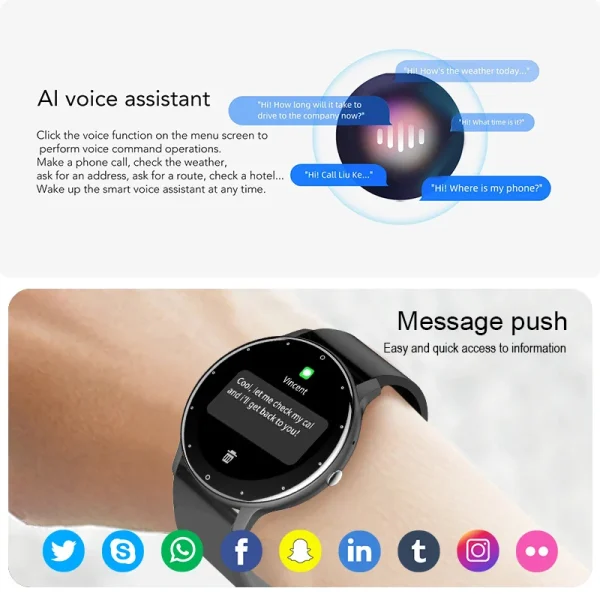 LIGE Smart Watch Women Men Full Touch Screen Bluetooth 5.2 Call Waterproof Watches Sports Fitness Tracker Factory IP67 ZL02 New - Image 6