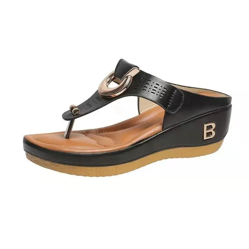 Summer Sandals Women 2024 Big Size Platform Wedges Sandals Slippers Non-Slip Open Toe Flip Flops Ladies Comfortable Beach Shoes - Image 5