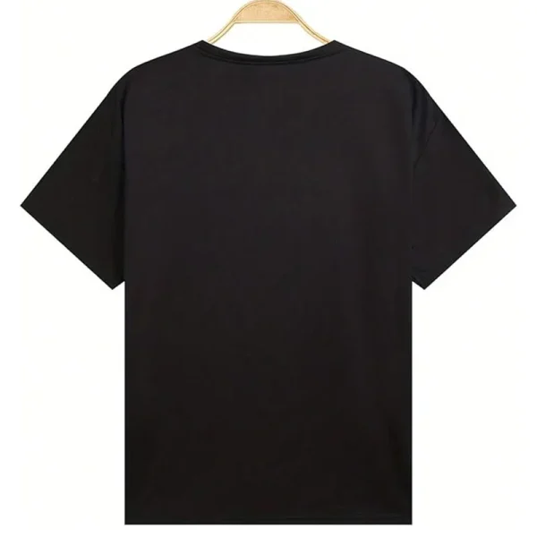 Men's 100% Cotton Summer Loose Size Creative Graphic Printed Slim Fit Casual Sports Round Neck Short Sleeved T-shirt Top - Image 2