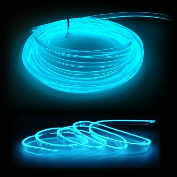 5M Car Interior LED Strip Light EL Wire Neon Ambient Lighting USB Flexible Decoration DIY Auto Party Atmosphere Lamp Diode - Image 3