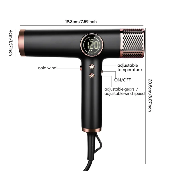 110000RPM Professional Hair Dryer Brushless Negative Ions Blow Dryer 1800W Powerful Lownoise 5 in 1 Salon Hair Airwrap Styler - Image 6