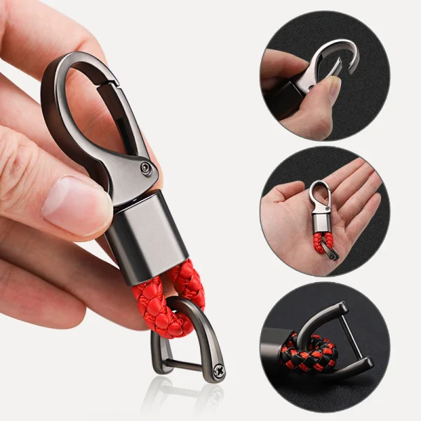 Zinc Alloy Braided Rope Keychain Car Styling Key Ring Accessories For Fiat 500 Freemont Panda Ducato Punto Pondo FR Abarth Argo - Image 4