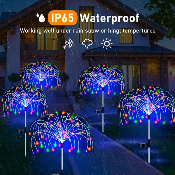 Solar Firework LED Stake Lights Outdoor Garden Decor Pathway Fairy Light Waterproof Yard Lawn Patio Landscape Decor Solar Lamp - Image 3